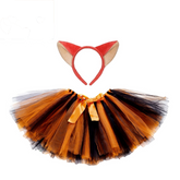 Fox Tutu Dress Cosplay Girls Costume Headwear Sticker Set Outfits Halloween Carnival Suit