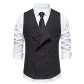 1920S Retro Double Breasted Men's Suit Vest Jacket Cosplay Costume Outfits Halloween Carnival Suit