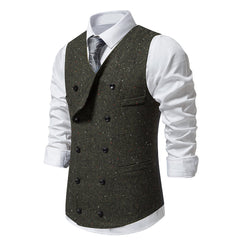 1920S Retro Double Breasted Men's Suit Vest Jacket Cosplay Costume Outfits Halloween Carnival Suit