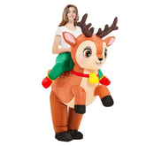 2024 Christmas Riding Bell Deer Cosplay Inflatable Clothes Halloween Party Costume