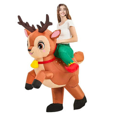 2024 Christmas Riding Bell Deer Cosplay Inflatable Clothes Halloween Party Costume