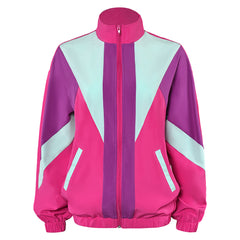 80s Retro Unisex Rose Pink Coat Sportswear Cosplay Outfits Halloween Party Suit