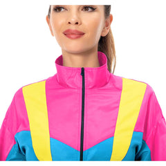 80s Adult Blue Retro Hip Hop Tracksuit Set Sportswear Cosplay Outfits Halloween Party Suit