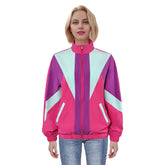 80s Retro Unisex Rose Pink Coat Sportswear Cosplay Outfits Halloween Party Suit