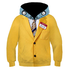 Beetlejuice 2 Bob-Shrinker Shrunken Head Cosplay Yellow Pullover Hoodie Outfits Halloween Party Suit