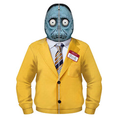 Beetlejuice 2 Bob-Shrinker Shrunken Head Cosplay Yellow Zip Up Hoodie Outfits Halloween Party Suit