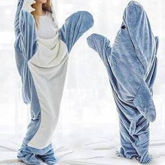 Wearable Flannel Shark Blanket Adult Shark Sleeping Bag Cozy Pajamas