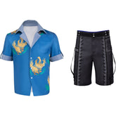 Final Fantasy VII Cloud Strife Cloud Chocobo Adult Cosplay Printed Blue Beach Shirt Casual Street T-shirt
