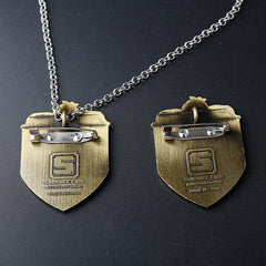 Bear Cosplay Necklace And Brooch Keychain Set Pendant Mascot Birthday Xmas Gift