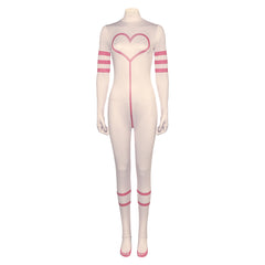 Hazbin Hotel Angel Dust Adult Cosplay Costume Pink Skin Jumpsuit Outfit Halloween Carnival Suit