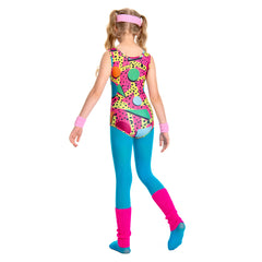 Kids 80s Retro Random Printed Sportswear Cosplay Outfits Halloween Party Suit