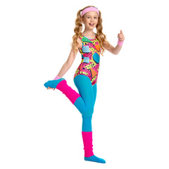 Kids 80s Retro Random Printed Sportswear Cosplay Outfits Halloween Party Suit
