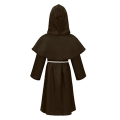 Kids Boys Medieval Monk Priest Robe Cosplay Renaissance Outfits Halloween Carnival Suit