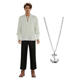 Medieval Priate Retro Men Shirt 2 Piece Set Cosplay Outfits Halloween Party Suit