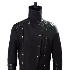 Men's Halloween Medieval Hooded Trench Coat Long Jacket Black Gothic Steampunk Costume