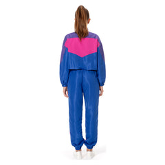 Retro 80s 90s Hip Hop Women Blue Sportswear Set Cosplay Outfits Halloween Party Shell Suit