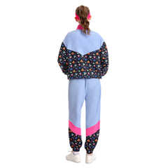 Retro 80s Unisex Blue 6 Piece Set Sportswear Cosplay Outfits Halloween Party Suit