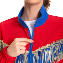 Retro 80s Unisex Sequined Red 6 Piece Set Sportswear Cosplay Outfits Halloween Party Suit