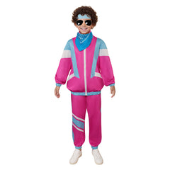 Retro Hip Hop Kids Pink Sportswear 5 Piece Set Cosplay Tracksuit Halloween Party Suit