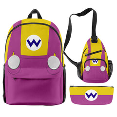 The Super Mario Bros. Movie Bowser Peach Donkey Kong Schoolbag Travel Backpack Shoulder Bag Pencil Case Three-Pieces Set Gift for Kids Students