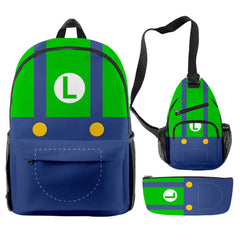 The Super Mario Bros. Movie Bowser Peach Donkey Kong Schoolbag Travel Backpack Shoulder Bag Pencil Case Three-Pieces Set Gift for Kids Students