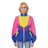 Unisex 80s Blue Color Block Coat Cosplay Outfits Halloween Party Suit