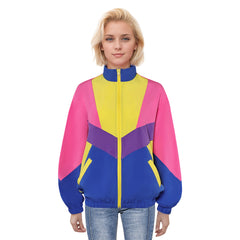 Unisex 80s Blue Color Block Coat Cosplay Outfits Halloween Party Suit