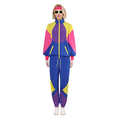 Unisex 80s Blue Retro Sportswear 5 Piece Set Cosplay Outfits Halloween Party Suit
