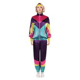 Unisex 80s Purple Sportswear 4 Piece Set Cosplay Outfits Halloween Party Suit