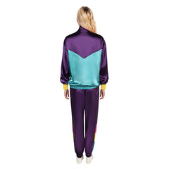 Unisex 80s Purple Sportswear 4 Piece Set Cosplay Outfits Halloween Party Suit