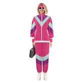 Unisex 80s Rose Pink Sportswear 6 Piece Set Cosplay Outfits Halloween Party Suit