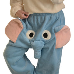 Valentine's Day Winter 3D Cute Weird Elephant Pants Loose Couple Casual Sleeping Pants Pajamas