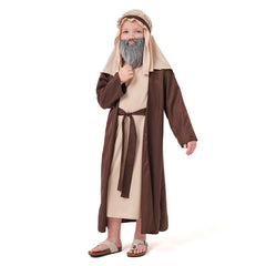 Arab Kids Boys Brown Robe 3 Piece Set Cosplay Costume Outfits Halloween Party Suit