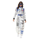 Astronaut Adult Women Shiny Jumpsuit Belt Set Cosplay Outfits Halloween Party Suit