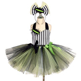 Beetlejuice 2 Beetlejuice Kids Girls Tutu Dress Cosplay Costume Outfits Halloween Carnival Suit
