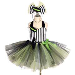 Beetlejuice 2 Beetlejuice Kids Girls Tutu Dress Cosplay Costume Outfits Halloween Carnival Suit