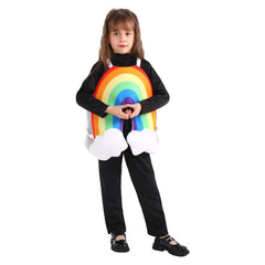 Children Rainbow Outfits Cosplay Costume Halloween Party Suit