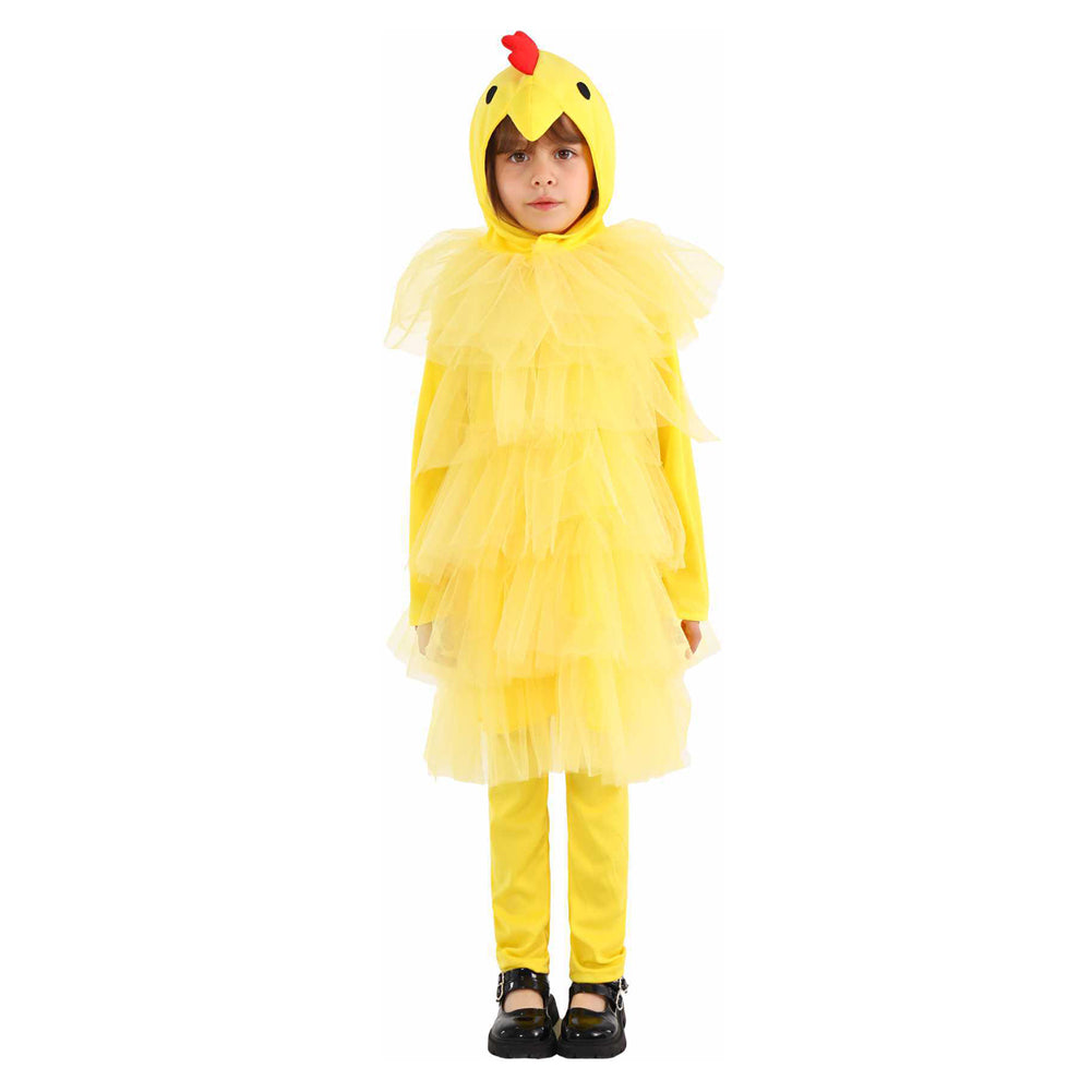 Children Yellow Chicken Suit Cosplay Costume Halloween Carnival Suit