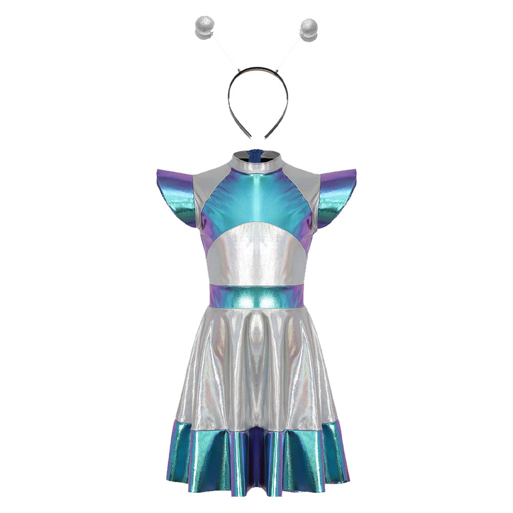 Chilren Alien Dress Cosplay Costume Halloween Carnival Suit