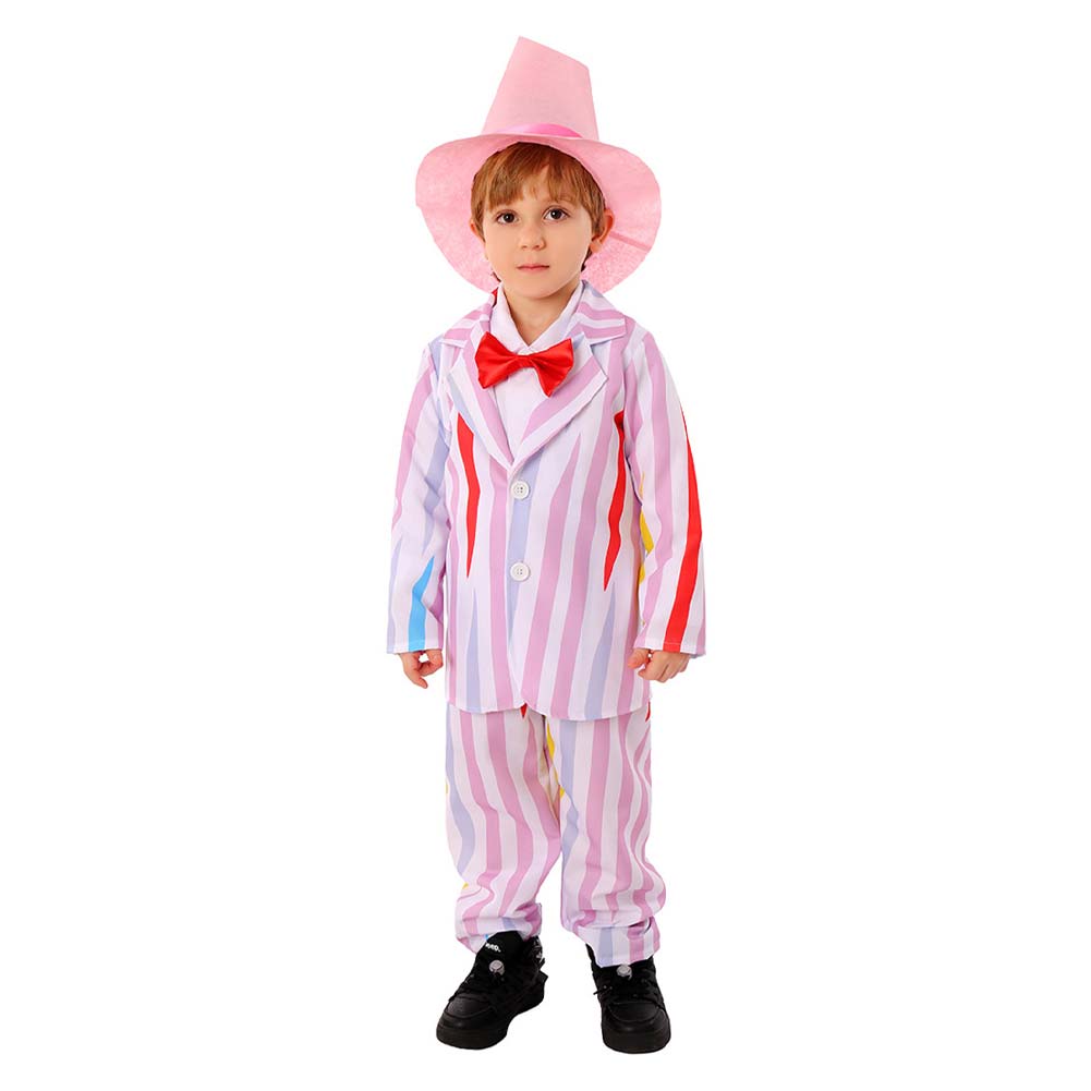 Christmas Kids Boys Girls Candy Pink Uniform With Hat Cosplay Costume Outfits Halloween Carnival Suit  