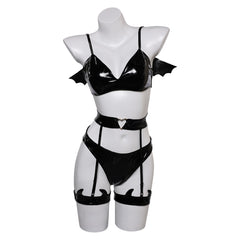 Devil Bat 3 Piece Sexy Bikinis Set Lingerie for Women Cosplay Costume Outfits Halloween Carnival Suit