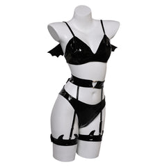Devil Bat 3 Piece Sexy Bikinis Set Lingerie for Women Cosplay Costume Outfits Halloween Carnival Suit