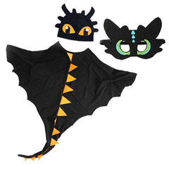 Dinosaur Cloak Hat Mask 3 Piece Set For Kids Children Cosplay Costume Outfits Halloween Carnival Suit
