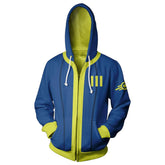 Fallout TV Vault 111 Dweller Adult Cosplay Printed Hoodie Hooded Sweatshirt Men Women Casual Zip Up Hoodie