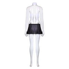 Final Fantasy Ⅶ: Ever Crisis Tifa Lockhart White 3 Piece Swimsuit Set Halloween Carnival Cosplay Costume Original Design