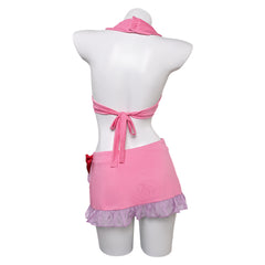 Final Fantasy VII Aerith Gainsborough Pink Bikini Swimsuit Swimwear Cosplay Costume Outfits Halloween Carnival Suit