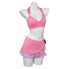 Final Fantasy VII Aerith Gainsborough Pink Bikini Swimsuit Swimwear Cosplay Costume Outfits Halloween Carnival Suit