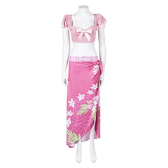 Final Fantasy VII Rebirth Aerith Gainsborough Printed Sunscreen Beach Skirt Set Cosplay Costume Outfits Halloween Carnival Suit