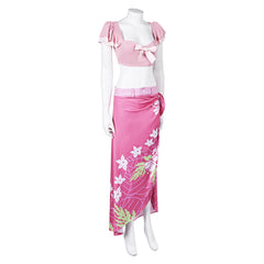 Final Fantasy VII Rebirth Aerith Gainsborough Printed Sunscreen Beach Skirt Set Cosplay Costume Outfits Halloween Carnival Suit