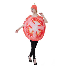 Fruit Slices Vegetable Tomatoes Cosplay One Piece Cloak Outfit Halloween Carnival Suit For Adult